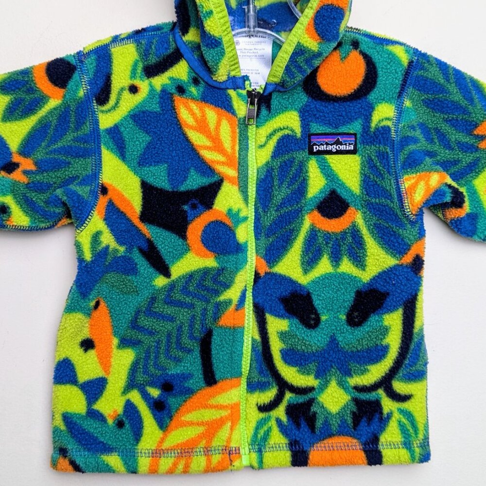Patagonia Synchilla Fleece Jacket Full Zip Hoody Forest Birds Vintage Y2K 6 Mos